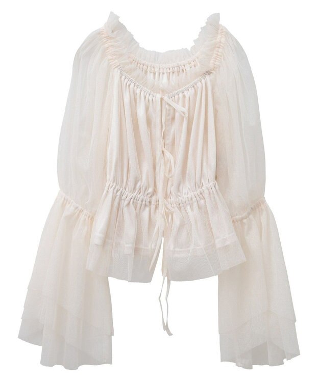 earth music&ecology チュールブラウス Ivory