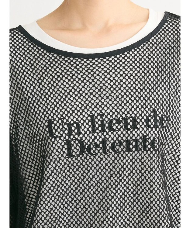 Green Parks ＳＥＴ２点　メッシュ＋ノースリーブロゴプルオーバー Black