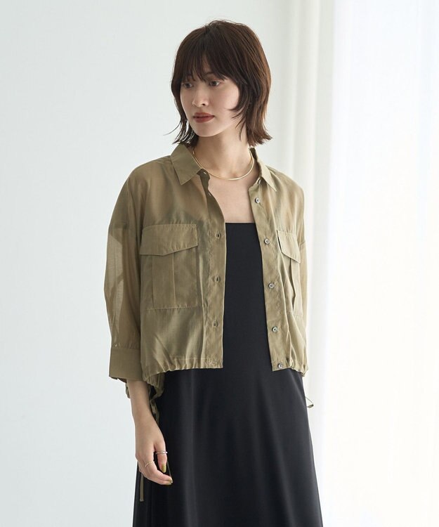 YECCA VECCA 【2点SET】シアーシャツ×Aラインキャミワンピース Purple