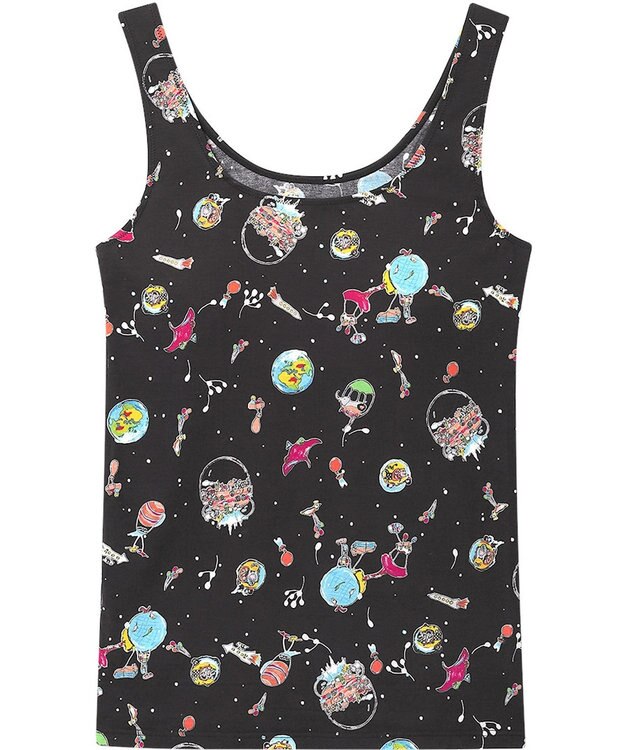 tsumori chisato SLEEP ツモリチサト インナー タンクトップ 綿混(身生地) パッド付き レディース UCX540 /ワコール ブラック