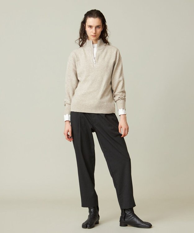 J.PRESS YORK STREET 【UNISEX】NEW ENGLAND ハーフジップニット ベージュ系