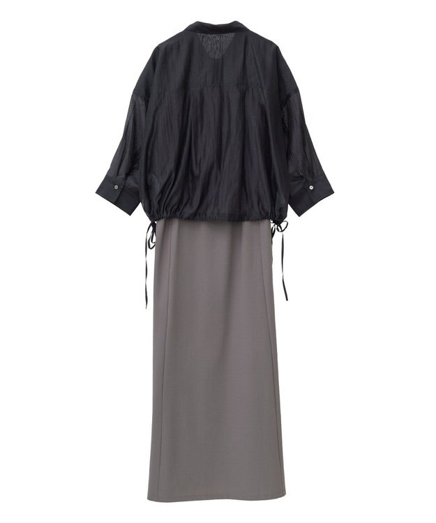 YECCA VECCA 【2点SET】シアーシャツ×Aラインキャミワンピース Purple