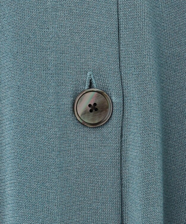 J.PRESS LADIES L 【洗える】SILKY RAYON STRETCH Vネック カーディガン グレイッシュグリーン系