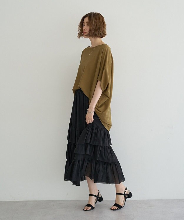 YECCA VECCA 異素材切替バックデザインプルオーバー Khaki