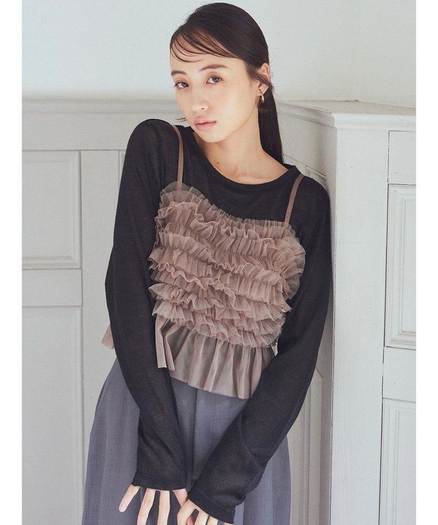 earth music&ecology チュールビスチェ Mocha