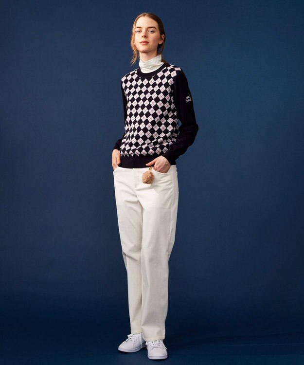 23区GOLF 【WOMEN】【ウォッシャブル】アーガイル ニット ネイビー系5