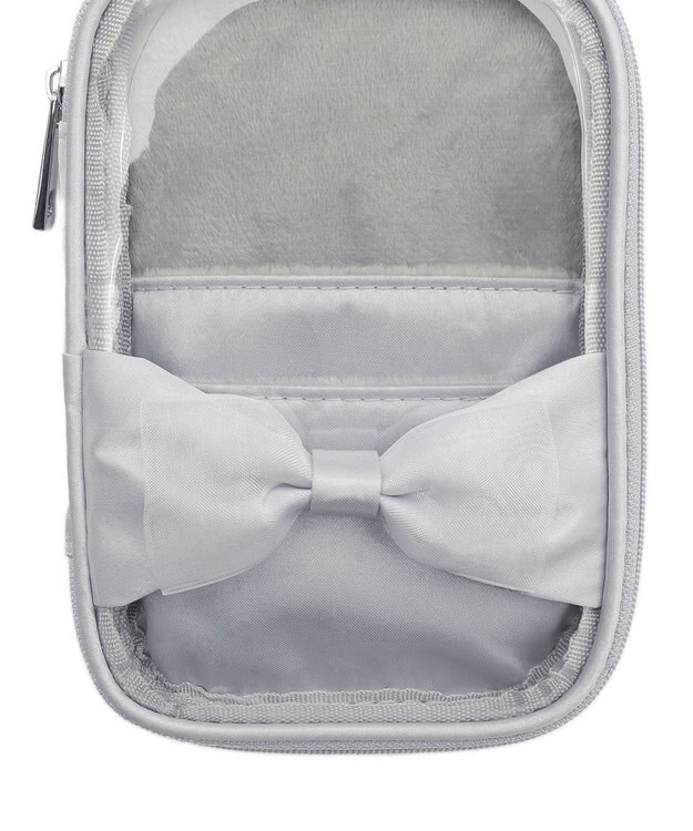 WEGO 【痛バ＆推し活グッズ】ダブルリボンサテンアクスタポーチ シルバー