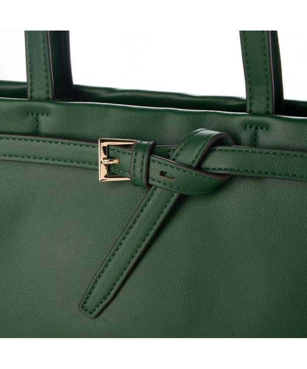 UNBILLION カシュカシュ cachecache / ベルトディテールサイドジップA4トート グリーン