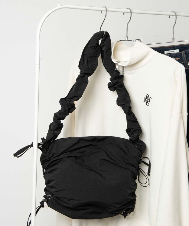 WEGO ドロストギャザーショルダー ブラック