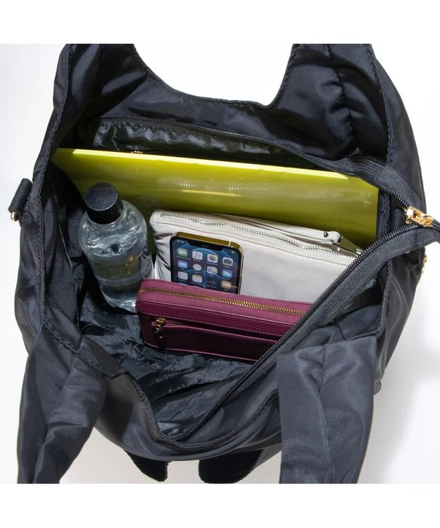 UNBILLION cachecache ナイロンマルチポケット2wayトート ブラック