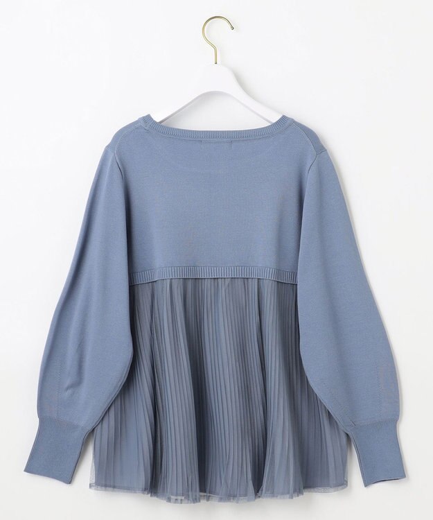 ANY SIS 【WEB・一部店舗限定】バックチュールコンビ ニット ブルー