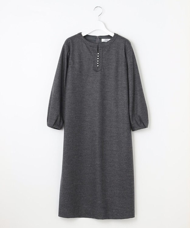 J.PRESS LADIES S アクアレジェンドウールジャージー ワンピース ライトグレー系