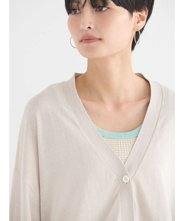 AMERICAN HOLIC ＵＶカットＶネックニットカーディガン Gray Beige