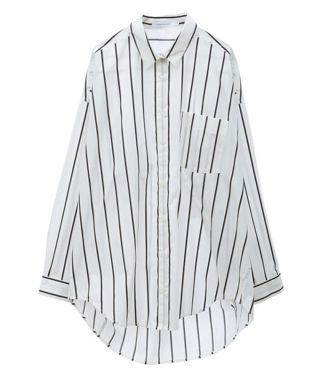 AMERICAN HOLIC ドビーストライプロングシャツ Ivory