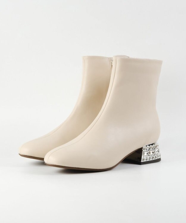 BONTRE 【MIONOTIS/ミオノティス】ビジューヒールブーツ/40712 ベージュ