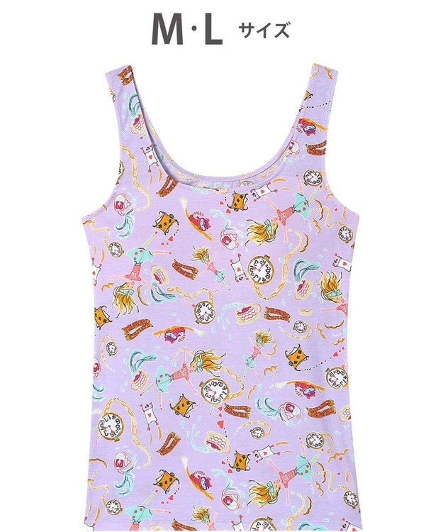 tsumori chisato SLEEP ツモリチサト インナー 綿混ベア天竺素材(身生地) パッド付き ノースリーブ タンクトップ レディース UCX565/ワコール パープル