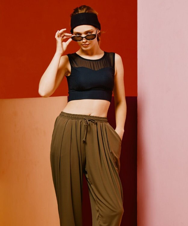 San-ai Resort（三愛水着楽園） 【UPF53＋】【水陸両用】　タックパンツM・L　【Reir（レイール）】 カーキ