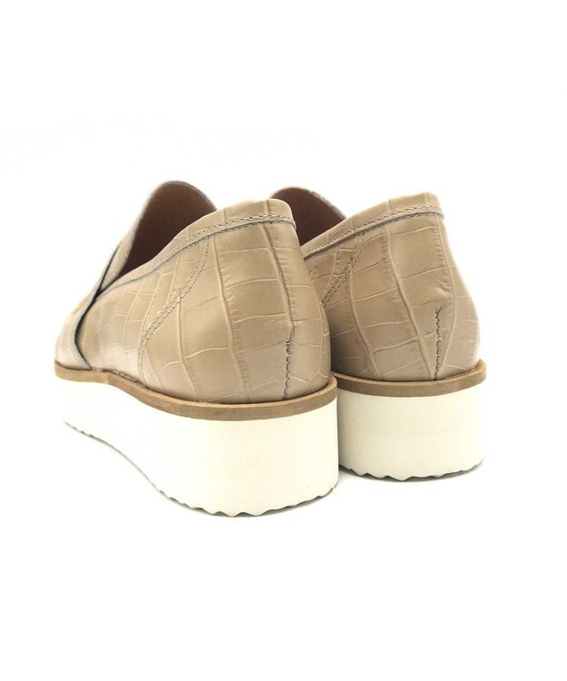 BONTRE 【BONTRE/ボントレ】スクエアトゥ厚底コインローファー/11051-OA ベージュクロコ