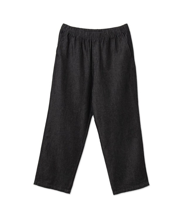 WEGO 【ウエストゴム/SMLサイズ展開】デニムイージーストレートパンツ2 ブラック