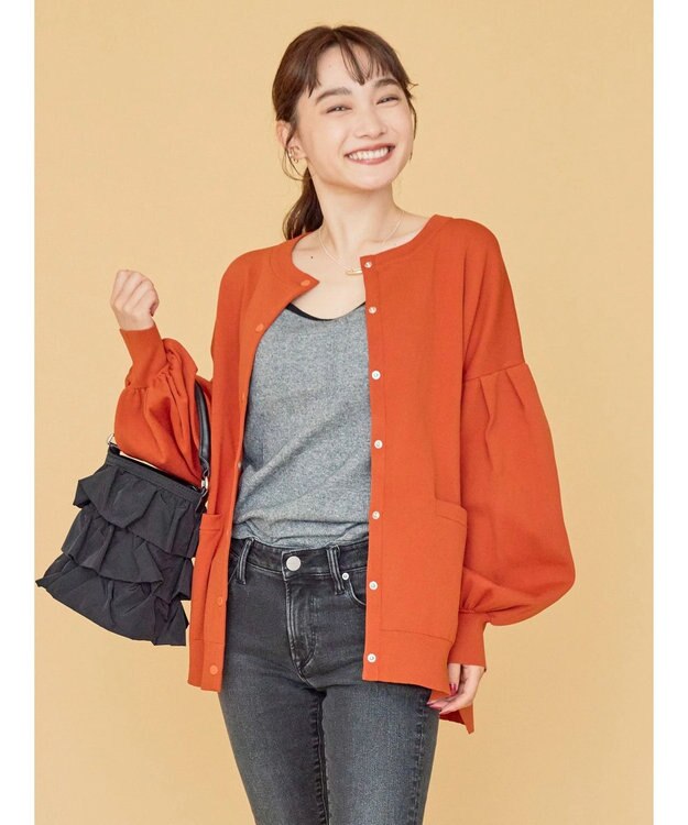 AMERICAN HOLIC エコカルットクルーネックカーディガン Terracotta