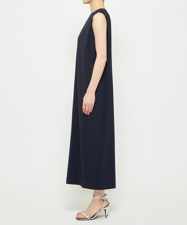 uncrave クールタッチツイル ノースリーブワンピース ダークネイビー