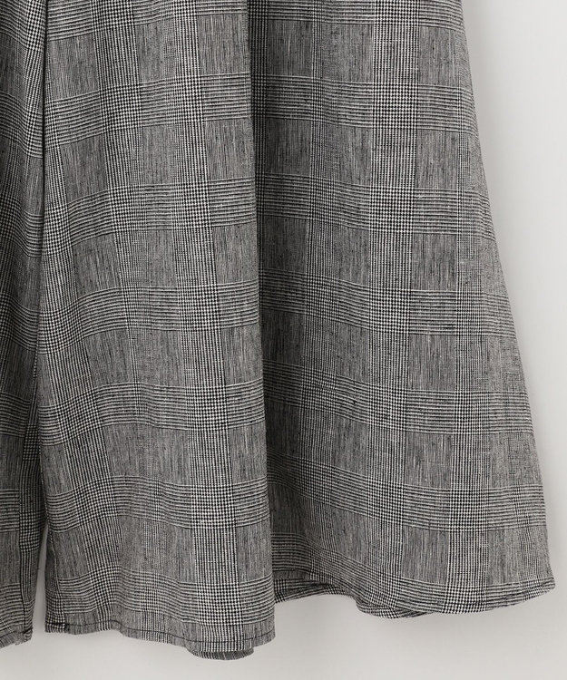 ANY 【接触冷感・UVケア】清涼リネン ガウチョパンツ グレンチェック