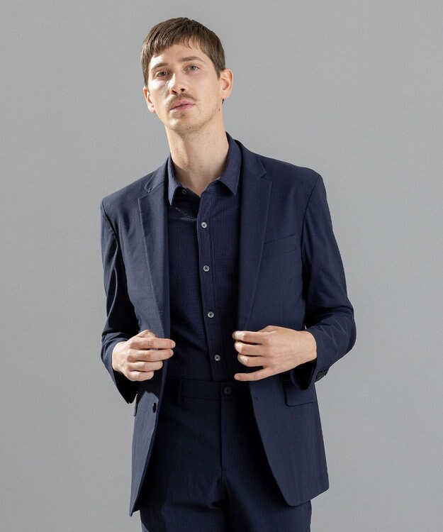 JOSEPH HOMME リネンシャンブレーストレッチ　ジャケット ネイビー系
