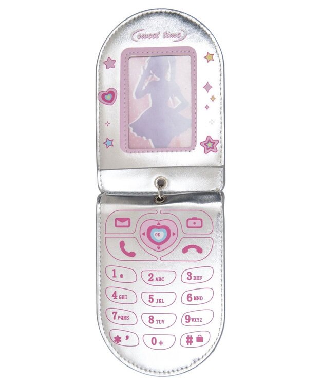 WEGO 【痛バ＆推し活グッズ】シャイニーガラケーカードホルダーキーホルダー ピンク