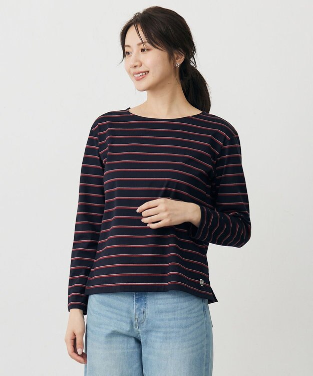J.PRESS LADIES バスクボーダー カットソー ネイビーボーダー系