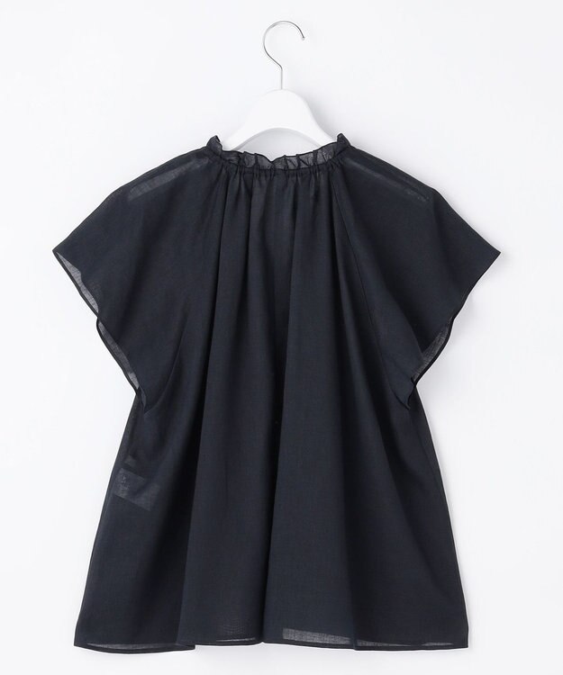 自由区 【WEB限定カラーあり】シアーラミーローンフリルデティール ブラウス ネイビー