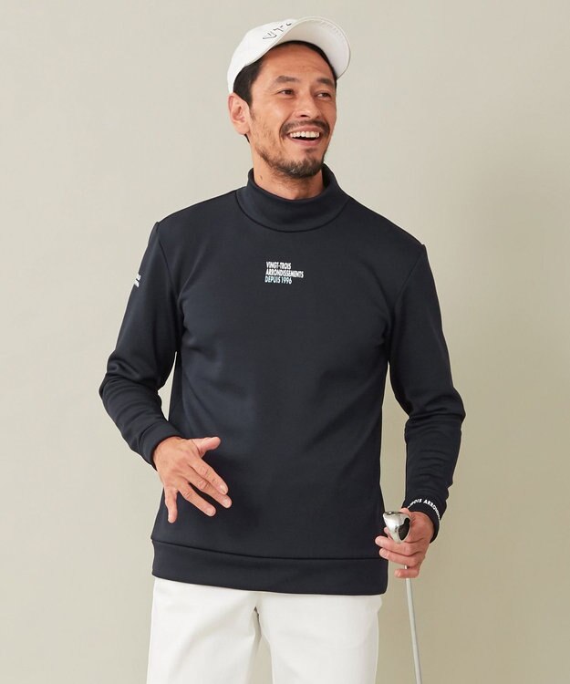 23区GOLF 【MEN】ストレッチ裏フリース モックネック ネイビー系