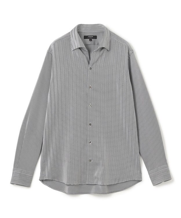 JOSEPH HOMME 【洗える】ツイルへリンボンクレイジー　ドレスシャツ ブラック系1