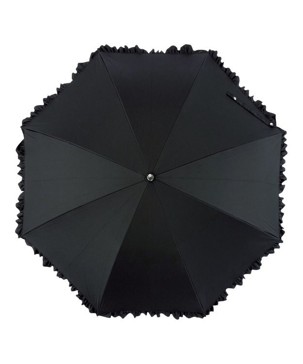 MOONBAT estaa 晴雨兼用 長傘 無地フリル 日傘 遮光 遮熱 UV ブラック