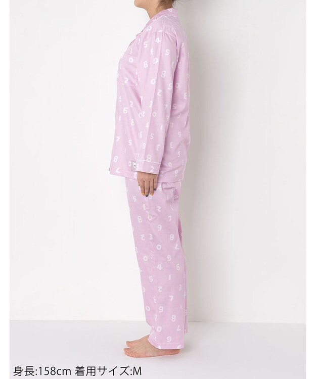 ワコール／睡眠科学 【パジャマ】　長袖　長ズボン　SOU・SOU（R）　綿100%　サテン生地　睡眠科学／ワコール　YDX636 ピンク