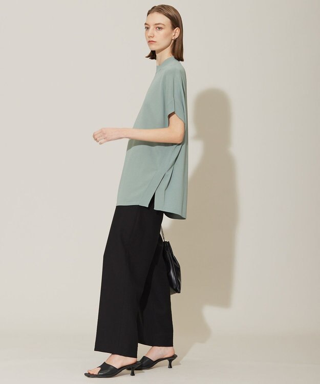 ICB 【接触冷感・UVカット・洗える】 ヴィスコースナイロンハイゲージ プルオーバー ティールグレー系