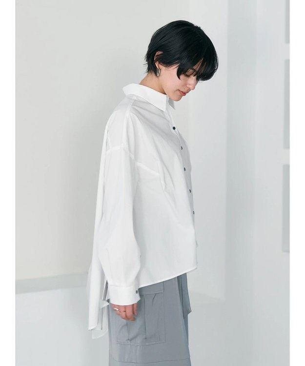 YECCA VECCA シアーMIXアシメシャツ Off White