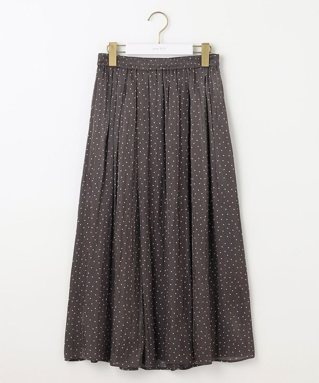 ANY SIS 【洗える】シャイニードットギャザー スカート スレート系