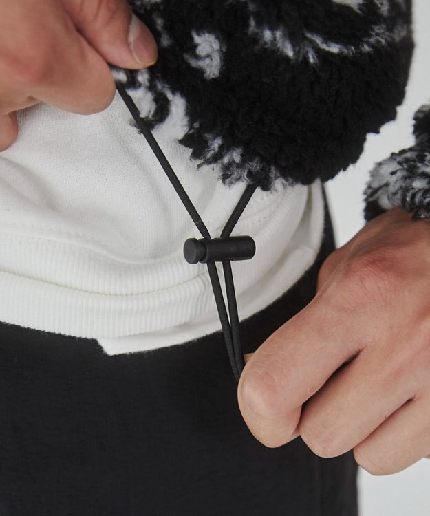 WEGO ボアパターンフードブルゾン ホワイト