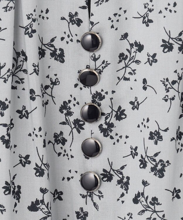 J.PRESS LADIES 【洗える】 スパンローンフラワー バンドカラー ワンピース サックスブルー系5