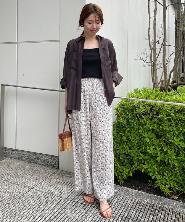 UNFILO シアーオーバーシャツ ダークブラウン