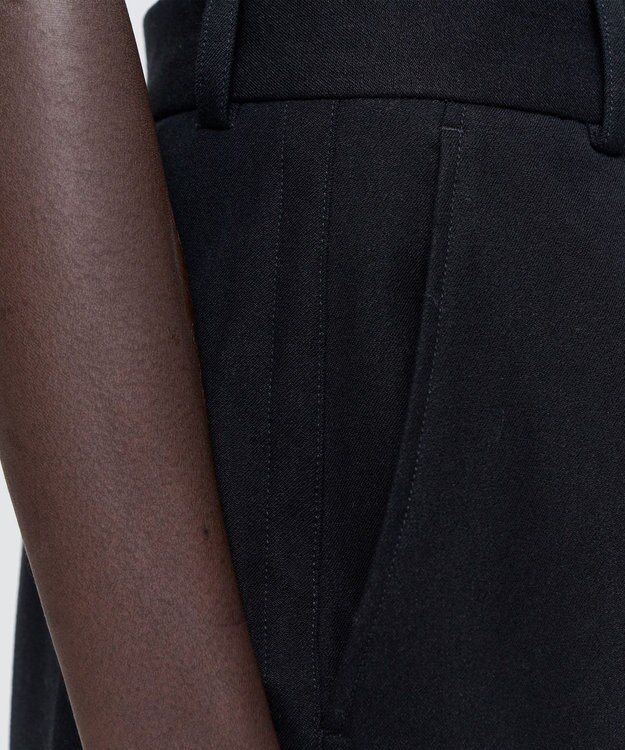 JOSEPH ギャバジンストレッチ ワイドレッグトラウザーズ YUKIO Black