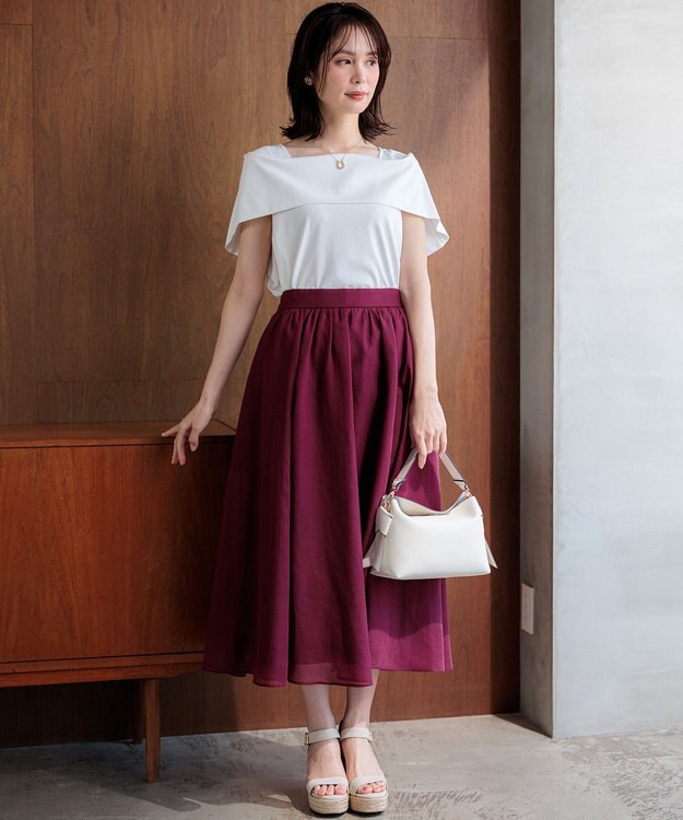 組曲 S 【先行予約】カラーボイル スカート ガーネット系