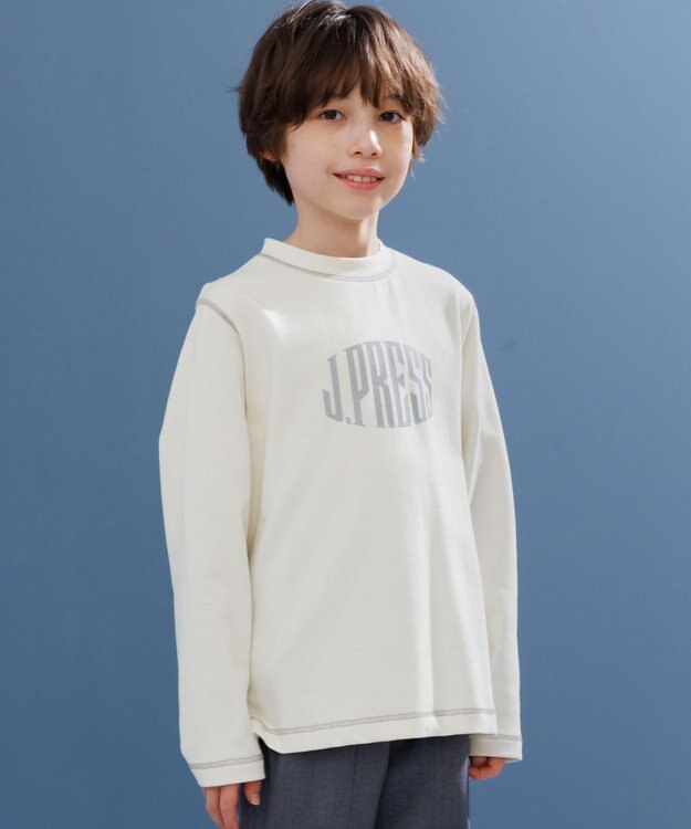 J.PRESS KIDS 【100-130cm】20/2 天竺ロゴ カットソー アイボリー系