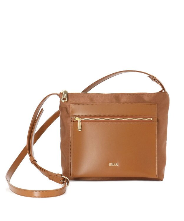 IBIZA コモド　オペラナイロン/牛革　ショルダーバッグ 普通茶