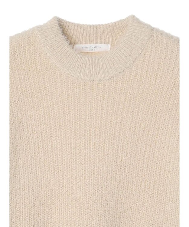 Green Parks フェザーモックネックニットプルオーバー Ecru