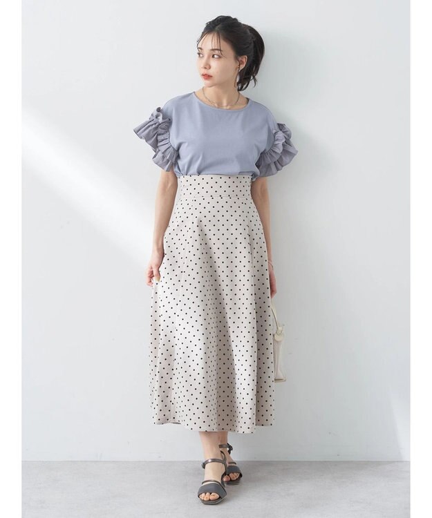 earth music&ecology フリルスリーブカットソー Sax