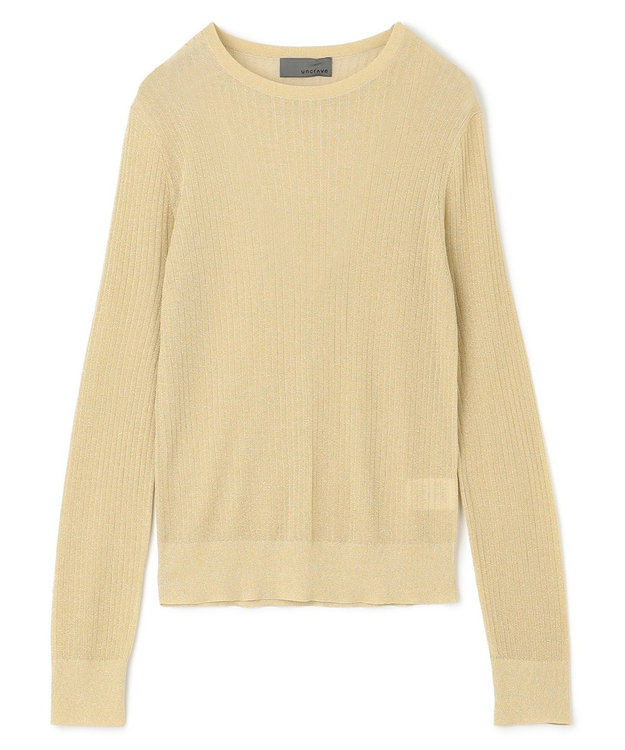 uncrave 【手洗い可】ラメ シアー クルーネック ニット（uncrave STANDARD） ゴールド