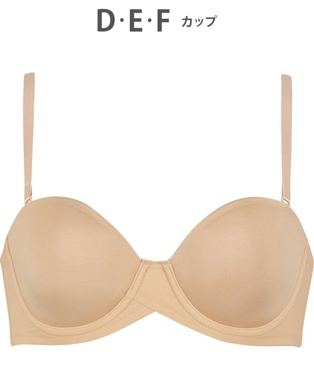 WACOAL Tシャツブラ ブラジャー 【EverChic】 ストラップレスで着用可能 シームレスモールドカップ メッシュ素材(カップ肌側) ブラ レディース BRB694 /ワコール カラシ