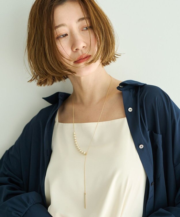 YECCA VECCA 2wayコットンパールスライドラリエット Silver