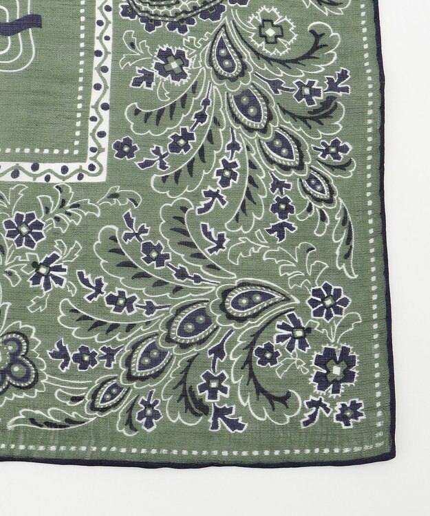 JOSEPH ABBOUD 【イタリア製】バンダナパターンチーフ カーキ系6